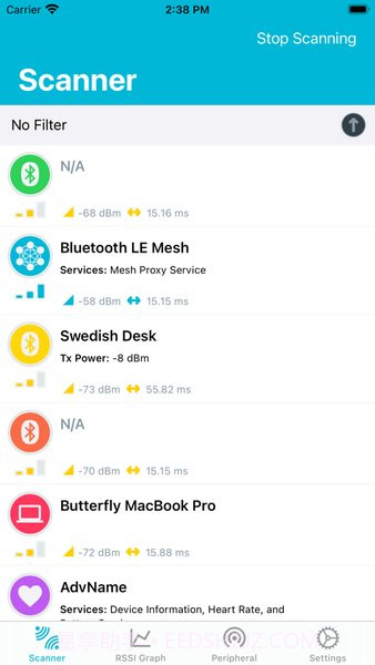 nRF Connect蓝牙扫描连接App截图2