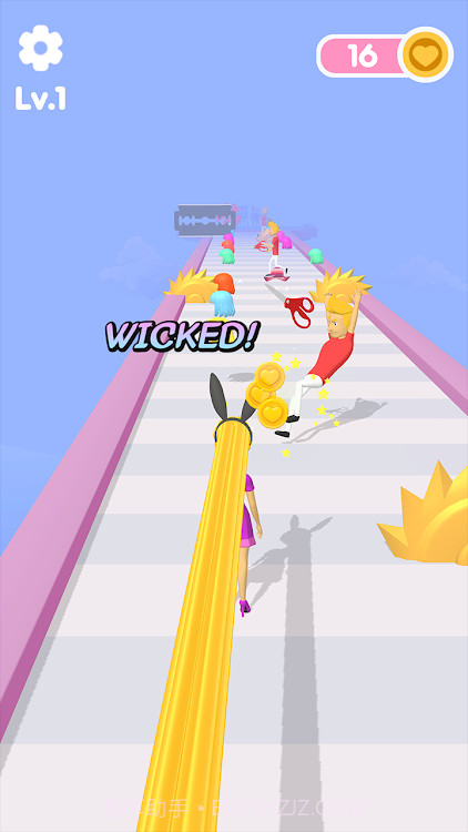 头发鞭打跑游戏截图2