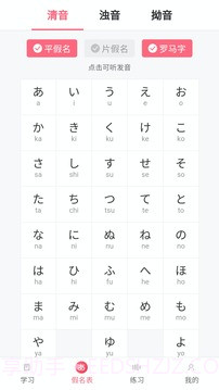五十音图沪江日语入门学习软件截图4