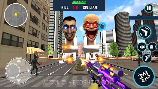 马桶人射击黑手党之城截图2