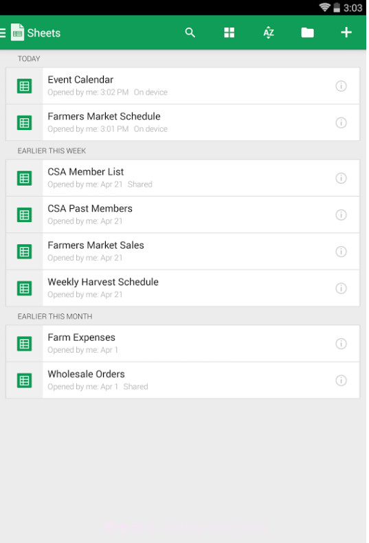 Google表格截图2 Google表格截图2
