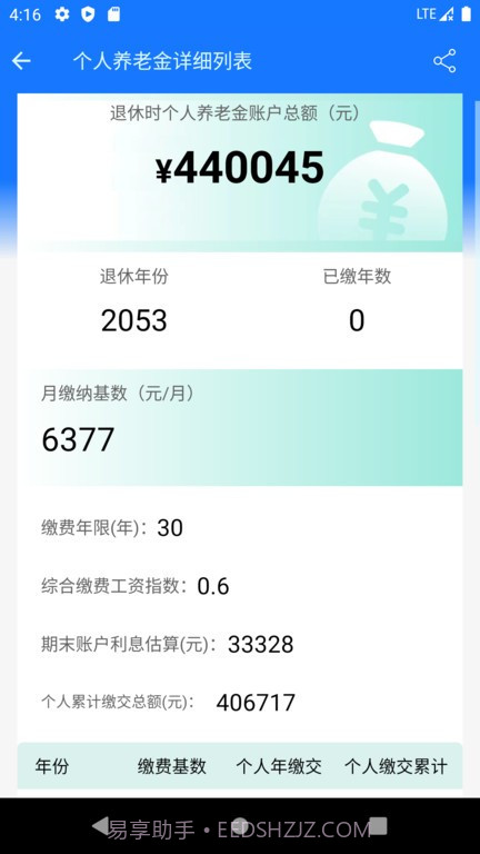养老金计算器2023截图2
